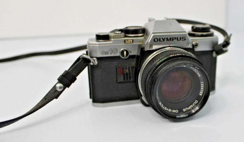 Olympus OM-10 35mm SLR Film Camera Body with 50mm f/1.8 Lens - Vintage Untested